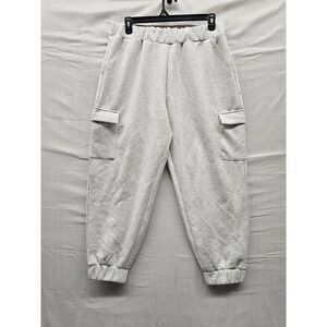 Express Womens Cargo Jogger Pants Gray Polyester Blend Casual Size XL